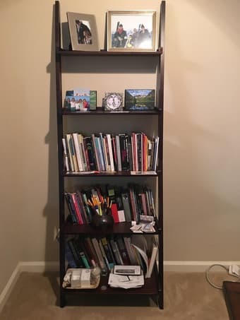 Bookshelves, bench, and stools 3