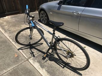 Road Bike with U-Lock, Attached Bike Light 2