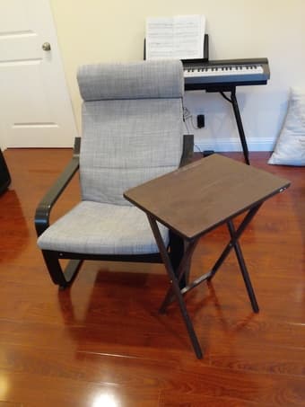 Moving sale (Poang chair, table, heater, trash bin) 1