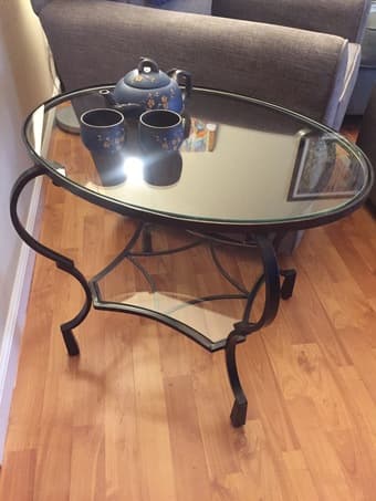 Glass Top Round Coffee Table and End Table (Set or Separate!) 3