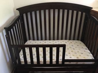 Crib (with toddler rail) and rocking/chair and glider for sale 1
