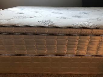 Queen bed+mattress $50 MUST GO BY 8/4 2