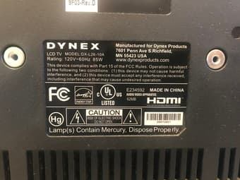 Dynex 26" LCD TV - 720P 2