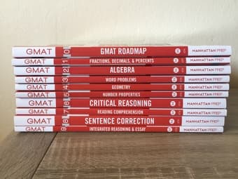 Full set of Manhattan GMAT books 6th ed.; practice booklet+marker 1