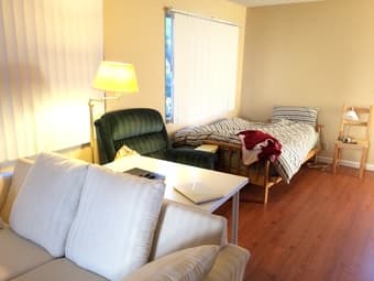 Large furnished living room in a 2B1.5B 2-story apartment in MV 2