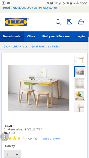 IKEA FLISAT kids desk + stool + storage baskets 1