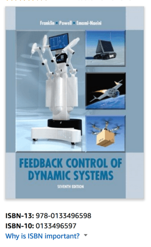 Feedback Control of Dynamic Systems by Gene F. Franklin 1