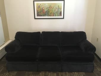 MUST SELL! Navy velvet sofa 1