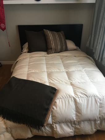 VERY close to new IKEA bed frame, mattress, desk, & chair 1