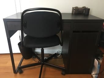 VERY close to new IKEA bed frame, mattress, desk, & chair 2