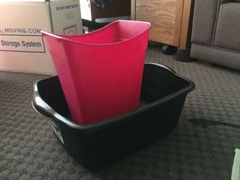 Brookstone neck/shoulder massager, skillet/hotpot, small buckets 3