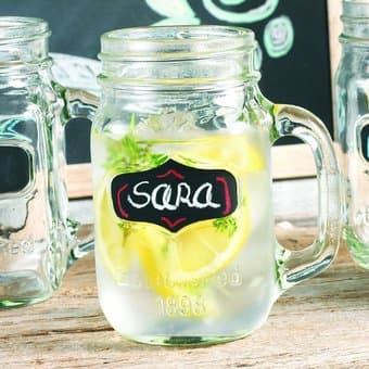 Mason Jar glasses (chalk it) set of 12 1