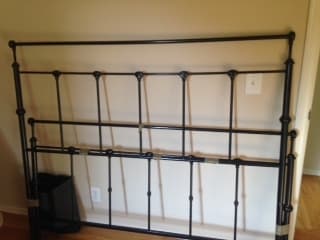 Black metal bed frame - queen 1
