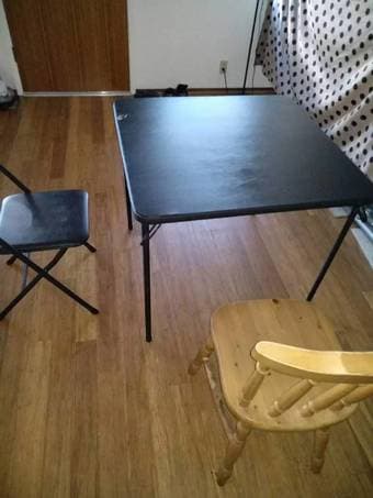 Two chairs and one table 1