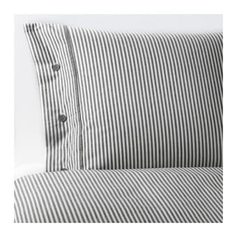 Full/Queen Grey Striped Bedding Set 2