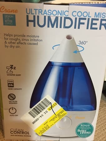 Crane Drop Ultrasonic Cool Mist Humidifier – Blue and White 1