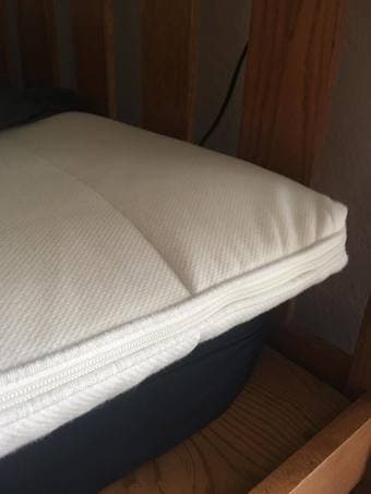 coffee maker, bed riser, ikea queen mattress topper, comforter 3