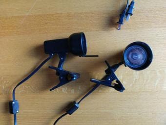 2 small halogen clipper lamps for office/bedroom 1
