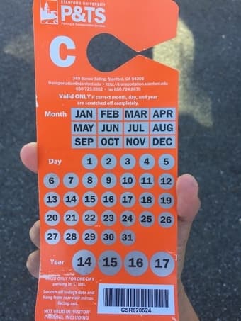 "C" daily parking tag $4 1
