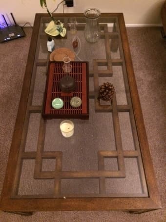Classic tea table with glass top 2
