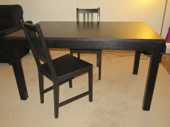 Extendable table from IKEA + 2 chairs, excellent condition 1