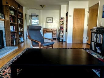 Room in beautiful, well-lit, spacious 2 bdr, one block from Stanford 3