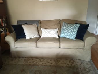 Ikea ektorp sofa (tan) 1