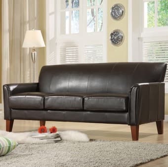 Like new brown faux leather sofa couch 1