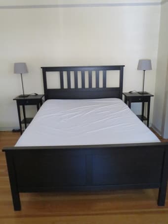 Full/Double Size Bed Frame - IKEA HEMNES Black-Brown 1