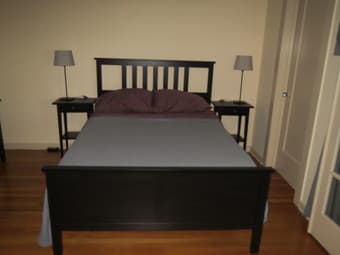 Full/Double Size Bed Frame - IKEA HEMNES Black-Brown 3