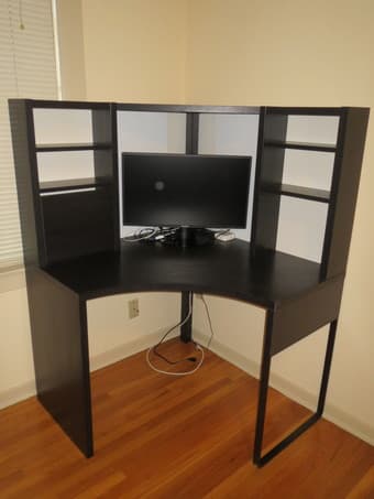 IKEA MICKE Black-Brown Corner Desk/Workstation 1