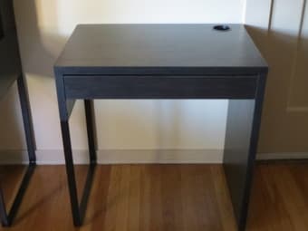 IKEA MICKE Black-Brown Corner Desk/Workstation 3