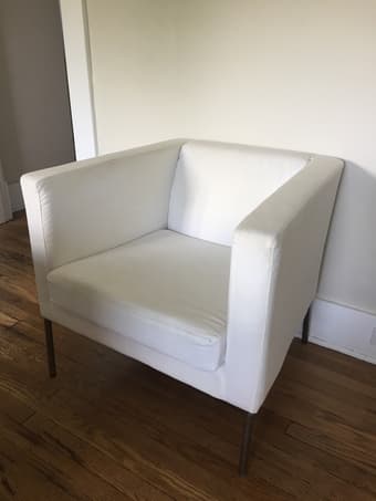 White Fabric Armchair 1