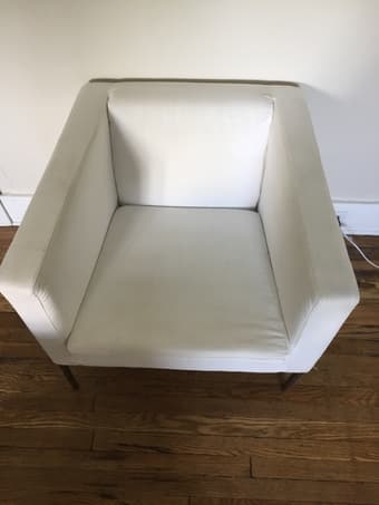 White Fabric Armchair 3