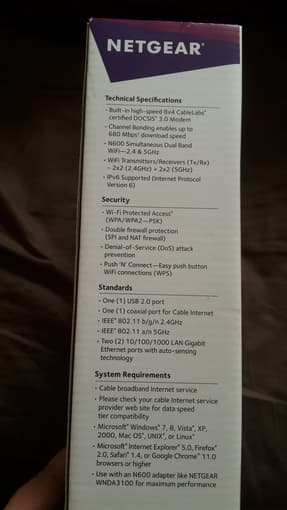 Netgear N600 wifi cable modem router 3