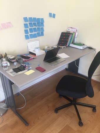 Computer table and work space for sale + brand new office chair 1