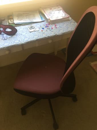 White Table With Two Drawers + New office chair 2