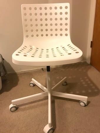 IKEA desk ($50) and chair ($25) 2