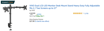 x2 ASUS Full HD 23" 1920x1080 Monitors w/ Vivo Stand 3