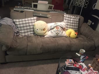 Free dining table, sofa,chairs, microwave 1