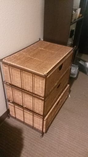 set of wicker drawers for sale 2