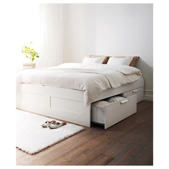 IKEA Bedframe with storage drawers, Queen size 1