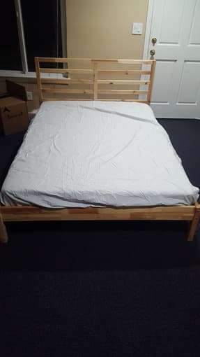 Full size bed: Matress + Bed Frame -- Good condition 1