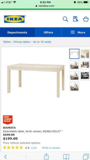 IKEA Extendable Table 1