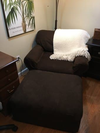 Crate & Barrel Large, Comfy Armchair and Ottoman 1