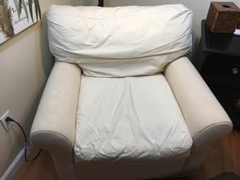 Crate & Barrel Large, Comfy Armchair and Ottoman 3