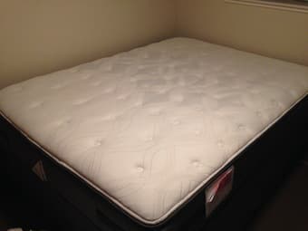Queen Sealy Posturepedic Camerino Plush Mattress with Box Frame 3