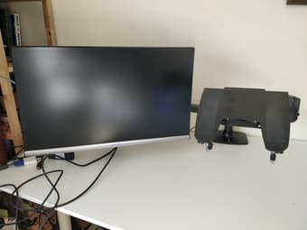 Monitor set up - includes monitor, dual arm, laptop mount 1