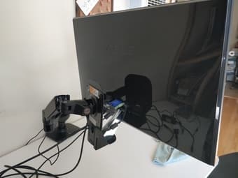 Monitor set up - includes monitor, dual arm, laptop mount 2