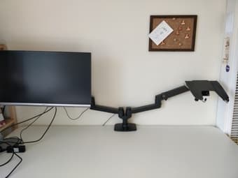 Monitor set up - includes monitor, dual arm, laptop mount 3